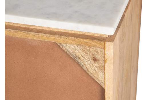 Aparador Rustico Madera Mango y Marmol Serie Felo