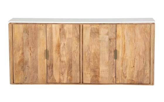 Aparador Rustico Madera Mango y Marmol Serie Felo