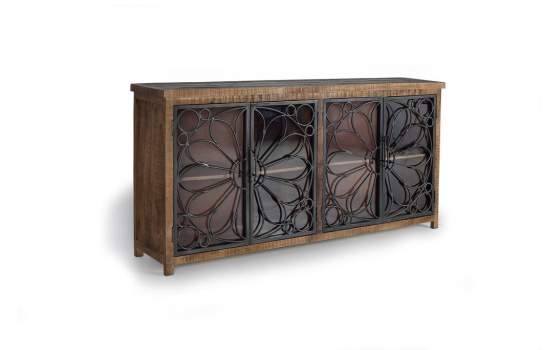 Aparador Rustico Madera Metal 4 Puertas Serie Arnizo