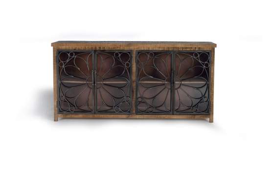 Aparador Rustico Madera Metal 4 Puertas Serie Arnizo