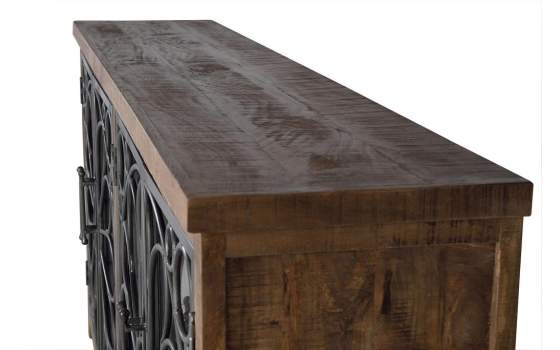Aparador Rustico Madera Metal 4 Puertas Serie Arnizo