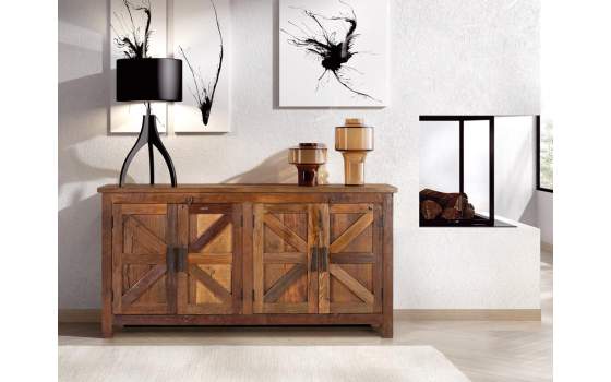 Aparador Rustico Madera Reciclada 4 Puertas Serie Aisne