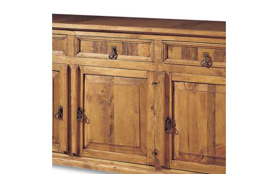 Aparador Rustico Mejicano 3 Puertas 3 Cajones Madera Maciza