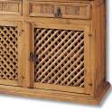 Aparador Rustico Mejicano 3 Puertas Enrejadas 3 Cajones Madera