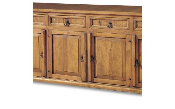 Aparador Rustico Mejicano 4 Puertas 4 Cajones Madera Maciza