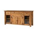 Aparador Rustico Mejicano 4 Puertas 6 Cajones Pino Macizo