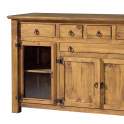 Aparador Rustico Mejicano 4 Puertas 6 Cajones Pino Macizo