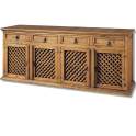 Aparador Rustico Mejicano 4 Puertas Enrejadas 4 Cajones Madera