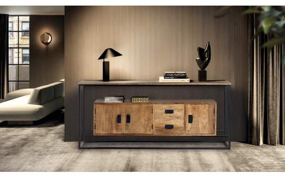 Aparador Salón Industrial 3 Puertas 2 Cajones Serie Arcino