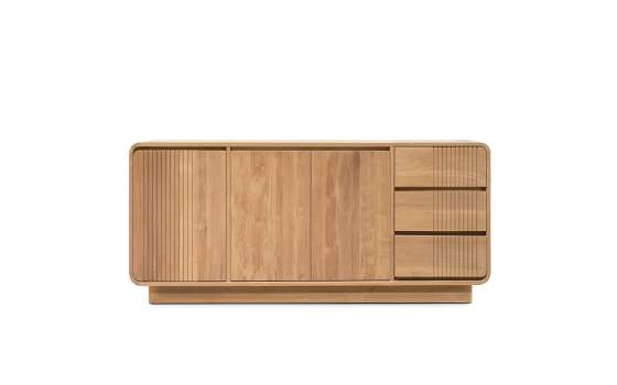 Aparador Salon 3 Cajones 3 Puertas Teca Natural Serie Eyre