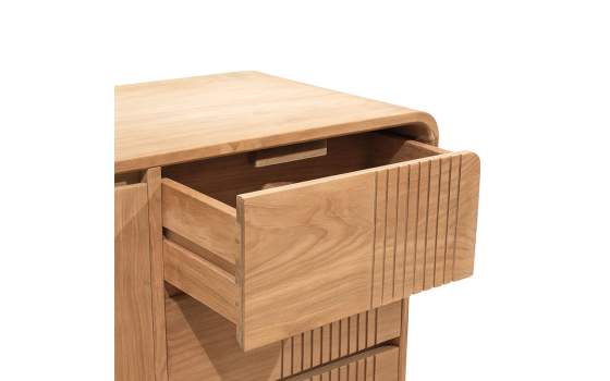 Aparador Salon 3 Cajones 3 Puertas Teca Natural Serie Eyre