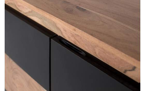 Aparador 3 Puertas Diseño Contemporaneo Negro Madera Adaniell