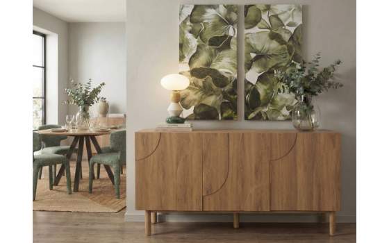 Aparador Salon 3 Puertas Estilo Actual Roble Laminado Ajober