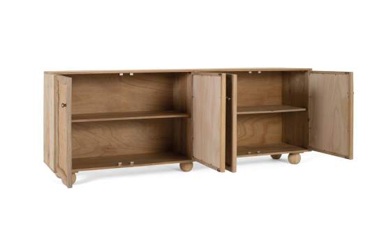 Aparador Salon 4 Puertas Rejilla Ratan y Madera Bargues