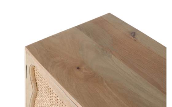 Aparador Salon 4 Puertas Rejilla Ratan y Madera Bargues