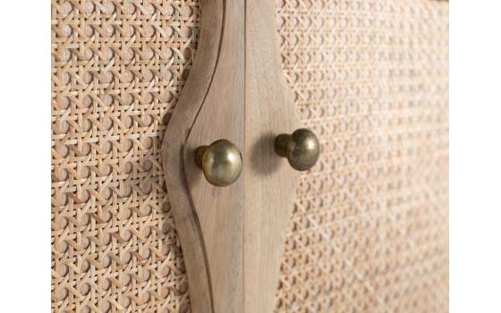 Aparador Salon 4 Puertas Rejilla Ratan y Madera Bargues