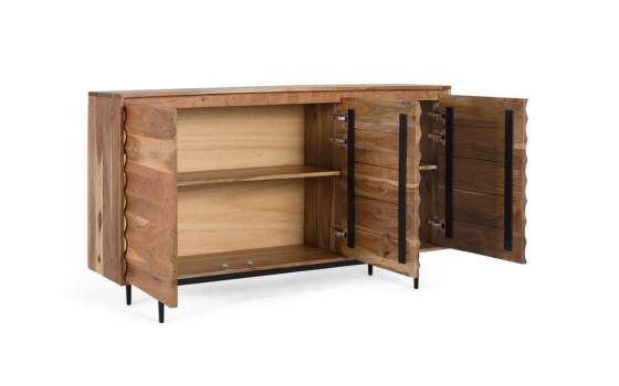 Aparador Salon Actual 3 Puertas Madera de Acacia Serie Alicock