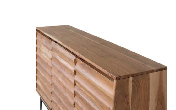 Aparador Salon Actual 3 Puertas Madera de Acacia Serie Alicock