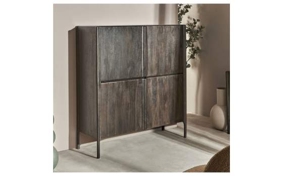 Aparador Salon Alto 4 Puertas Color Wengue Serie Alvero