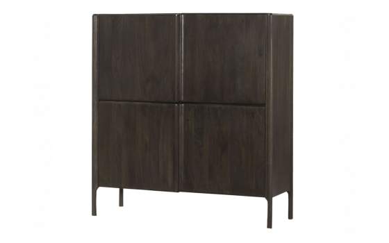 Aparador Salon Alto 4 Puertas Color Wengue Serie Alvero