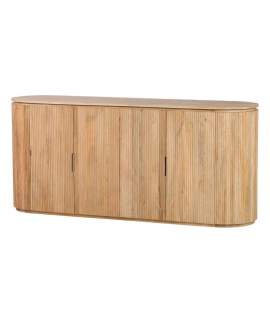 Aparador Salon Ovalado Madera Mango Maciza 4 Puertas Myra