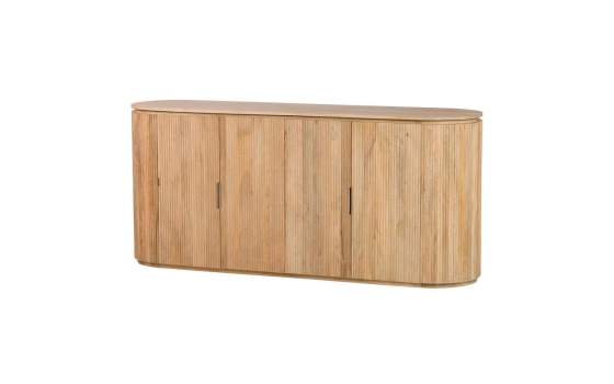 Aparador Salon Ovalado Madera Mango Maciza 4 Puertas Myra