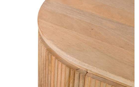 Aparador Salon Ovalado Madera Mango Maciza 4 Puertas Myra