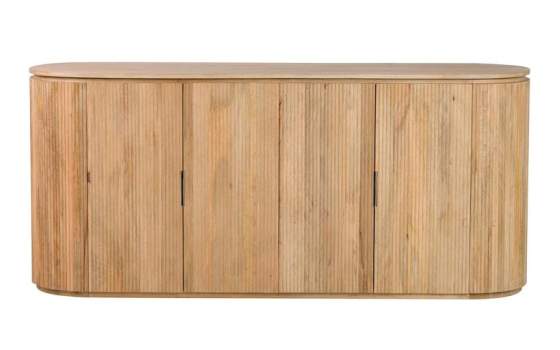 Aparador Salon Ovalado Madera Mango Maciza 4 Puertas Myra