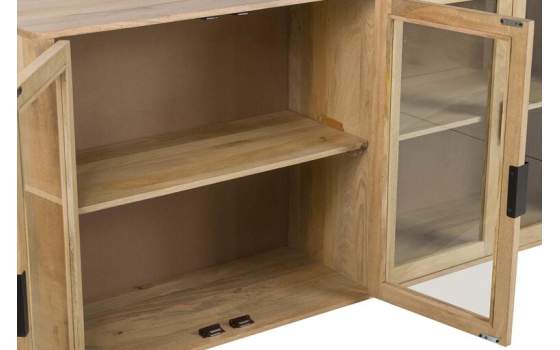 Aparador Salon Rustico Actual 4 Puertas Acristaladas Serie Felo