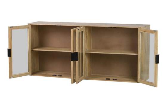 Aparador Salon Rustico Actual 4 Puertas Acristaladas Serie Felo