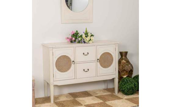 Aparador Vintage Blanco 2 Cajones 2 Puertas Serie Rivazza