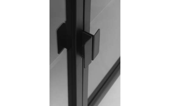 Aparador Vitrina Industrial 4 Puertas Metal Negro Darostes