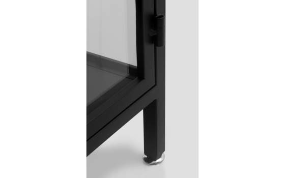 Aparador Vitrina Industrial 4 Puertas Metal Negro Darostes