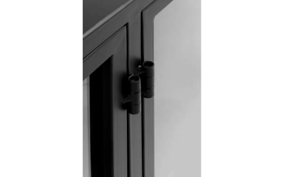 Aparador Vitrina Industrial 4 Puertas Metal Negro Darostes