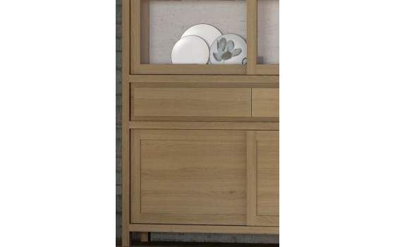Aparador Vitrina Interior Blanco Roble Adott