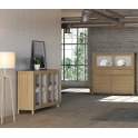 Aparador Vitrina Interior Blanco Roble Adott