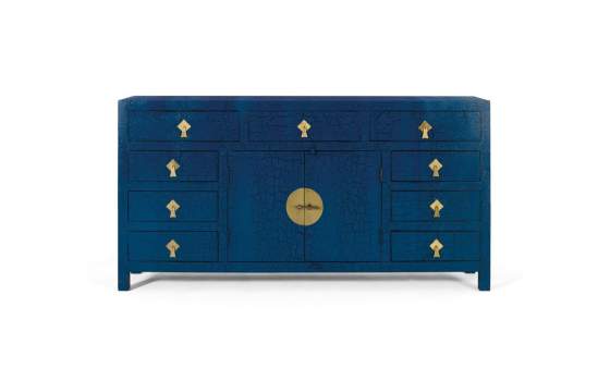 Aparador Zen Azul Distressed 9 Cajones 2 Puertas Serie Bassus Aparador Zen Azul Distressed 9 Cajones 2 Puertas Serie Bassus