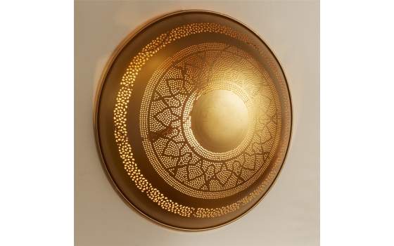 Aplique Grande Redondo Estilo Oriental Oro Perforado Dagmar