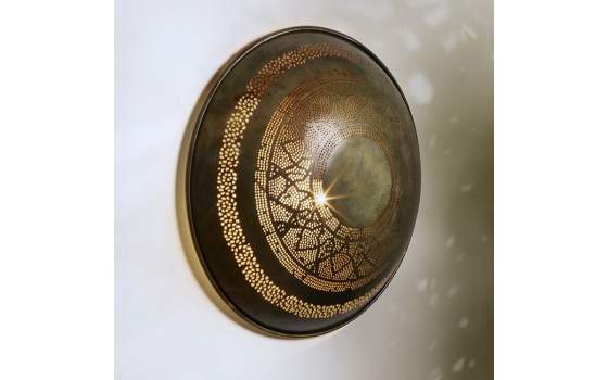 Aplique Redondo Estilo Oriental Cobre Perforado Serie Charlotte