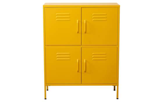 Archivador Metalico 4 Puertas Amarillo con Estantes Serie Akijar
