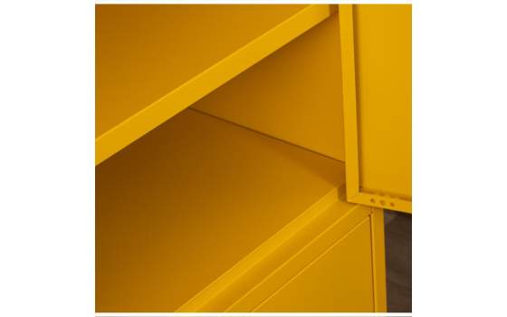 Archivador Metalico 4 Puertas Amarillo con Estantes Serie Akijar