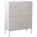 Archivador Metalico 4 Puertas Blanco con Estantes Serie Akijar
