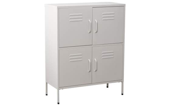 Archivador Metalico 4 Puertas Blanco con Estantes Serie Akijar