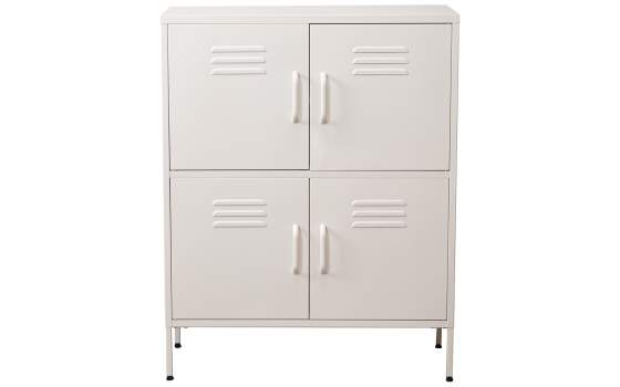 Archivador Metalico 4 Puertas Blanco con Estantes Serie Akijar