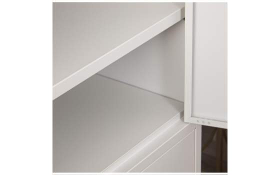 Archivador Metalico 4 Puertas Blanco con Estantes Serie Akijar