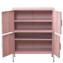 Archivador Metalico 4 Puertas Rosa con Estantes Serie Akijar