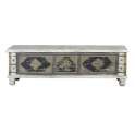 Arcon Banco Indio Decorado Blanco Decape y Bronce Adeny