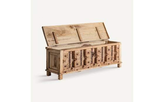 Arcon Baul Artesanal Rustico Tallado Serie Phalodi