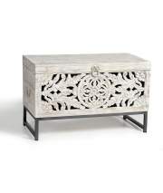 Arcon Baul de 80 Cm Tallado Oriental Mandala Serie Mykonos