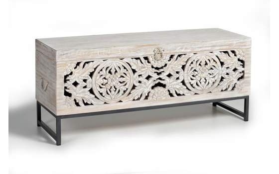 Arcon Baul Grande Tallado Oriental Mandala Serie Mykonos